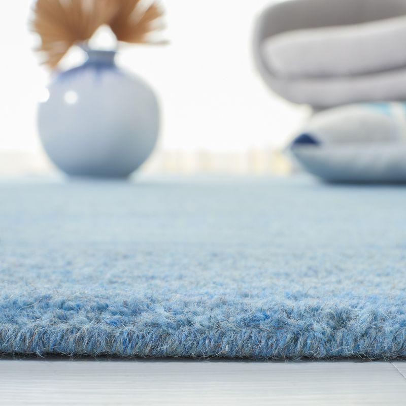 Himalaya Blue 8' Square Handmade Wool Area Rug