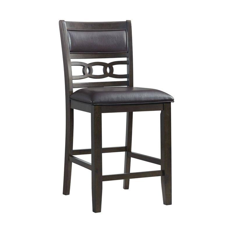 Set of 2 Taylor Counter Height Barstools Faux Leather Walnut - Picket House Furnishings