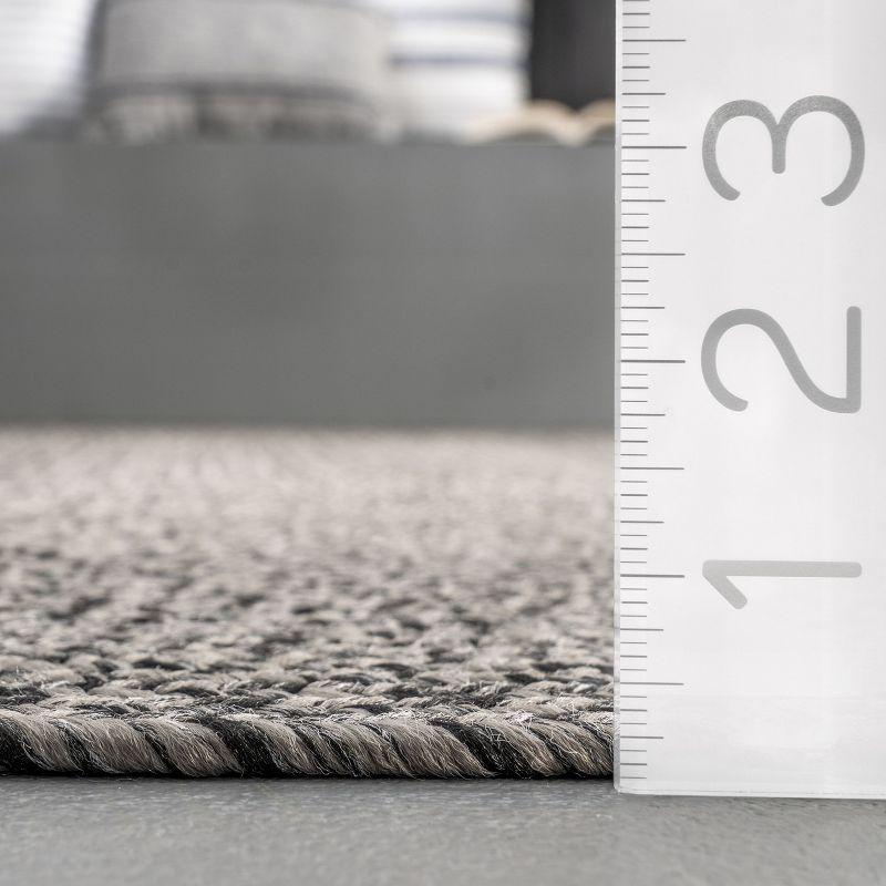 Nuloom Jayda Braided Gradience Indoor/Outdoor Outdoor - Charcoal 5' x 8'