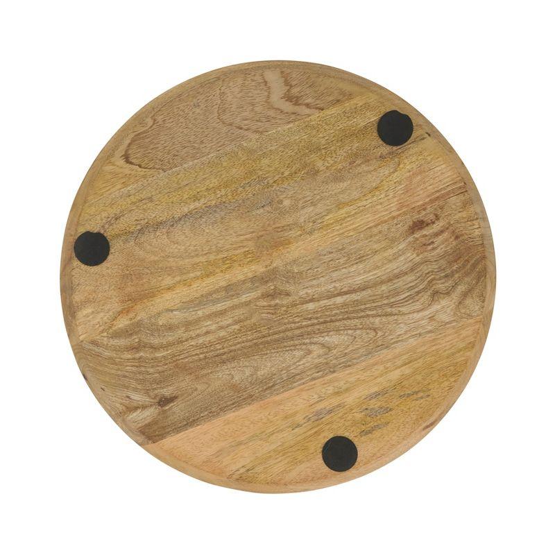 Earthy Wood Grain Round Mango Wood Charger Plates, Set of 4