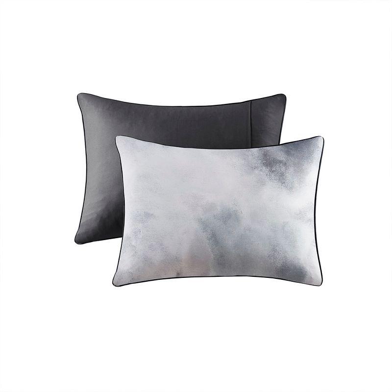 Cassiopeia Watercolor Tie Dye Printed Comforter Set with Throw Pillow