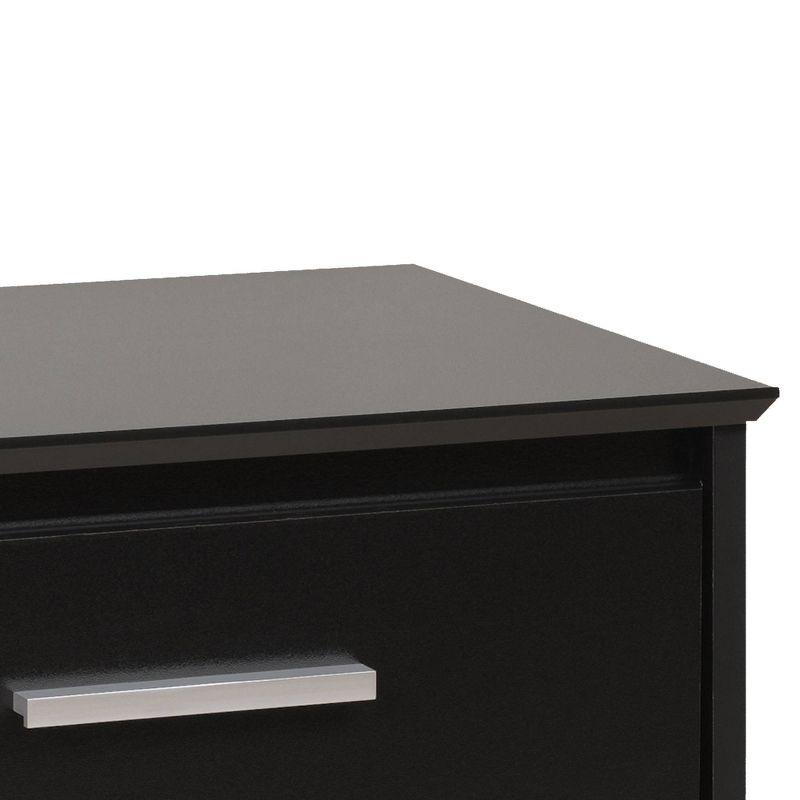 Harbor Matte Black 3-Drawer Tall Nightstand with Metal Handles