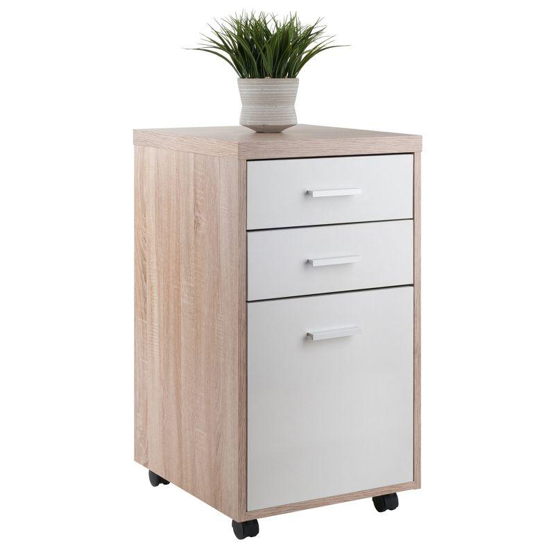 Kenner Mobile File Cabinet Wood - Winsome: Mid-Century Modern, 3-Drawer Office Storage, Anti-Tip Hardware