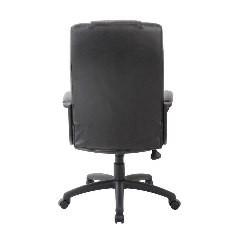 Caressoft Executive High Back Chair Black - Boss Office Products: Pneumatic Lift, Lumbar Support, 5 Casters