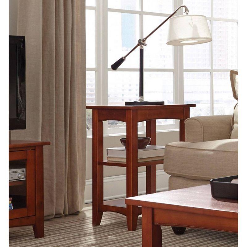 2-Shelf Side Table Hardwood Dark Red - Alaterre Furniture