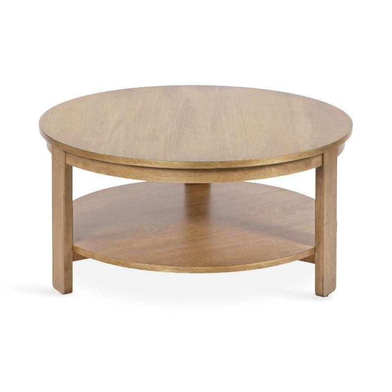 Kate and Laurel Foxford Round MDF Coffee Table, 34x34x17, Natural