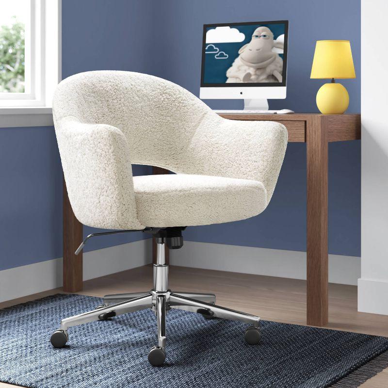 Serta Valetta Midcentury Modern Faux Fur Home Office Chair with Memory Foam Padding