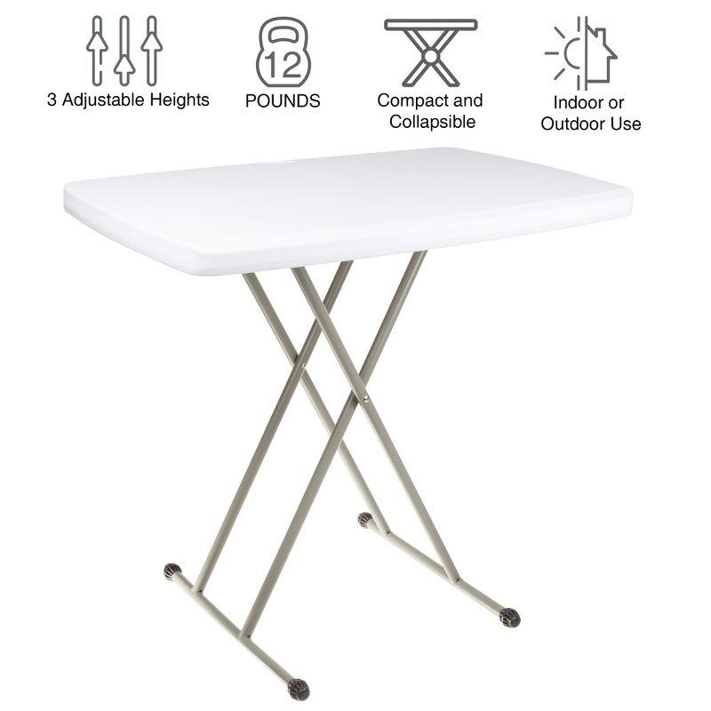 Hasting Home Adjustable Folding Table - Lightweight Portable Folding Desk