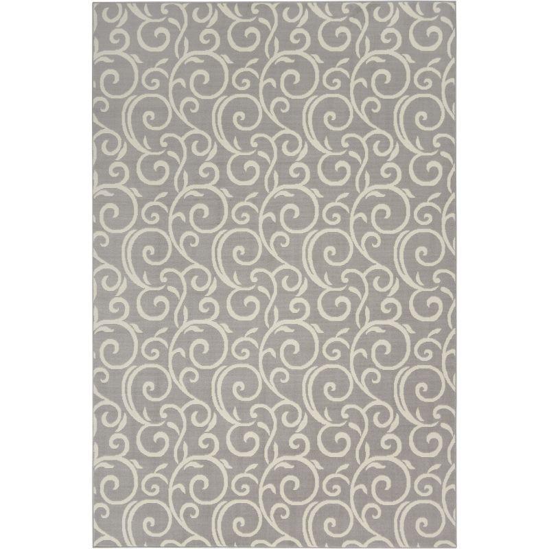 Abstract Charcoal Gray 6'x9' Hand-Tufted Synthetic Area Rug