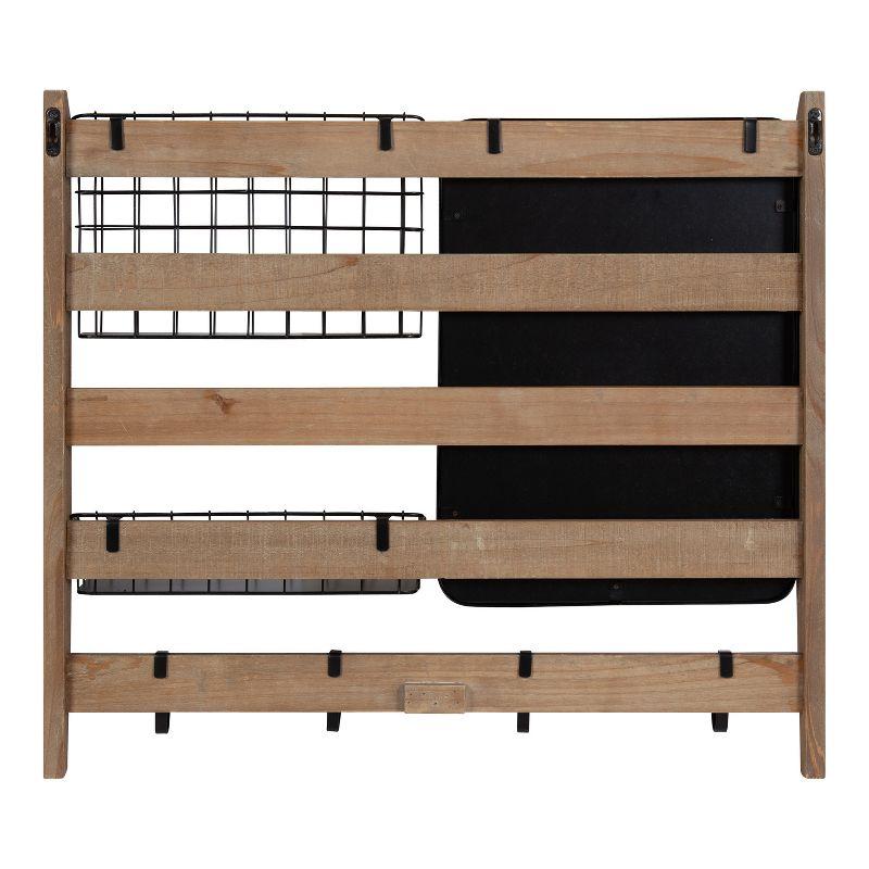 Kate and Laurel Tanner Metal Wall Organizer with Key Hooks