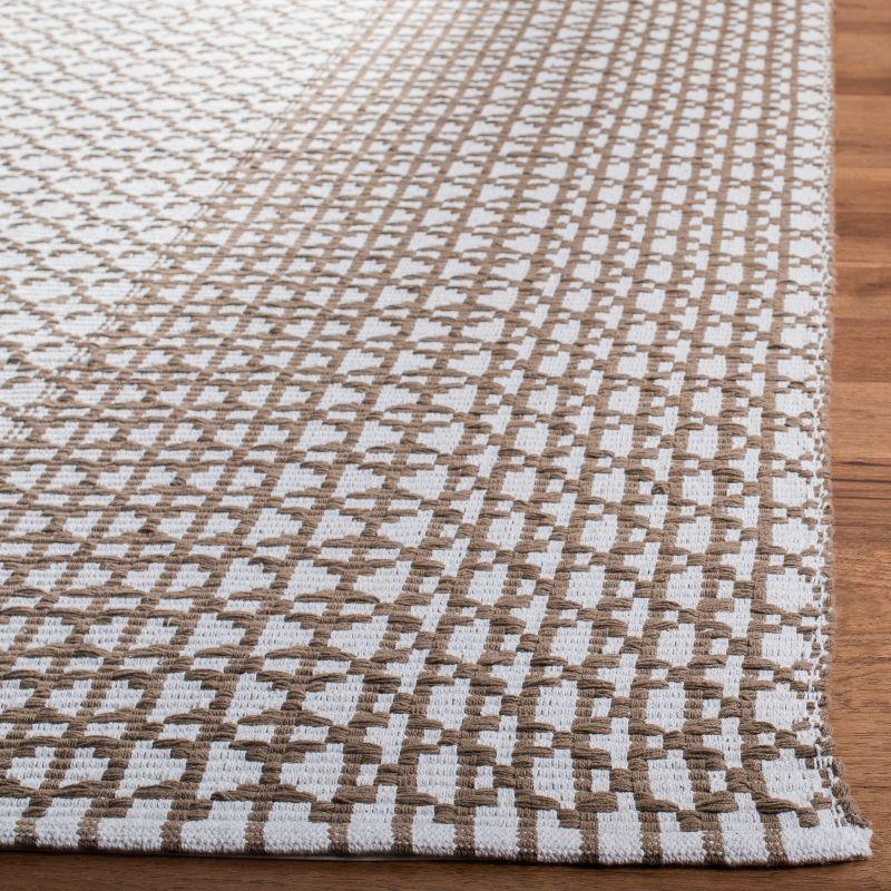 Coastal Charm Taupe & Ivory Cotton Flatweave 5' x 8' Rug