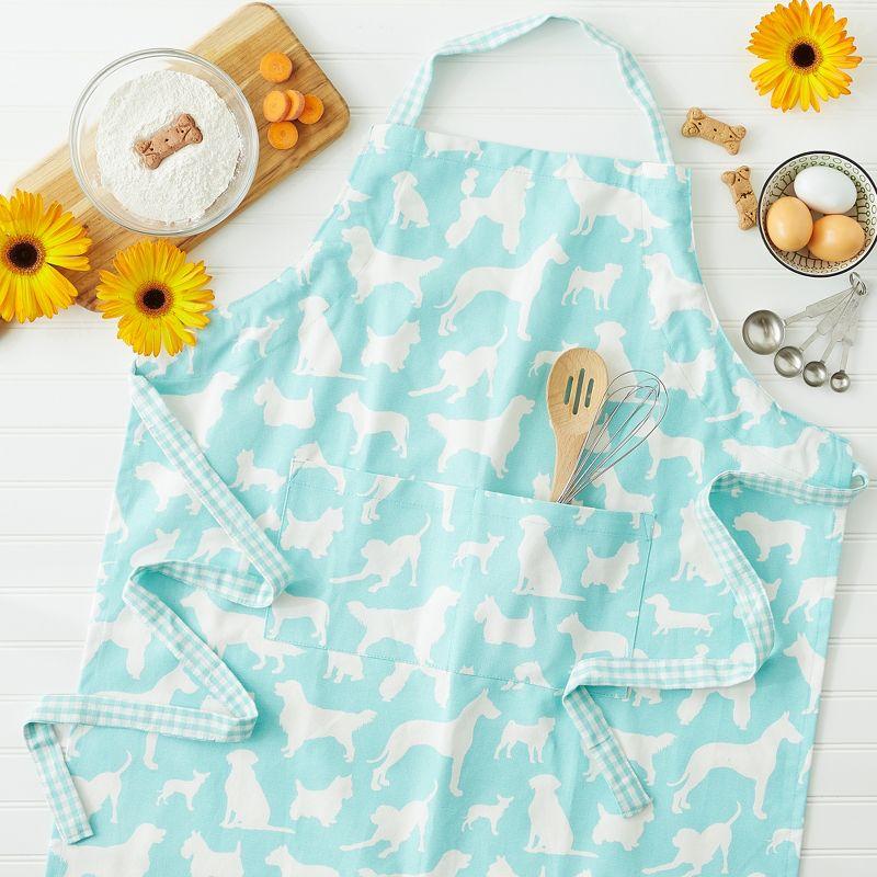 Design Imports Aqua Dog Print Chef Apron