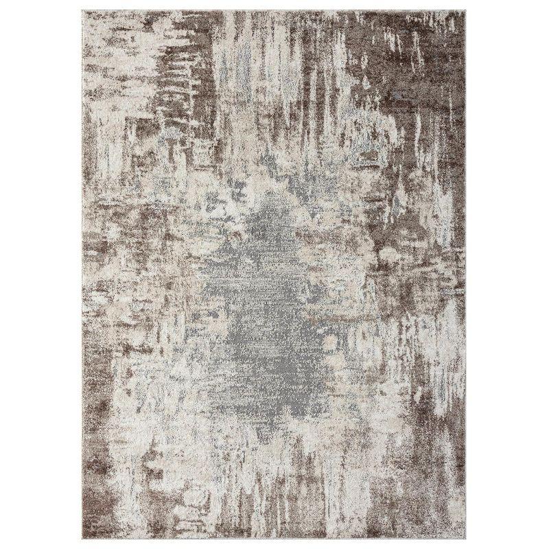 Luxe Weavers Rug 7680 Abstract Persian-Rugs Stain Resistant, Machine-Made, Brown