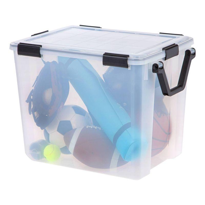 IRIS WeatherPro Plastic Storage Bin Clear with Lid