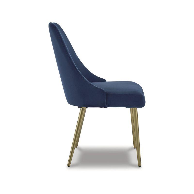 Parsons Chair in Blue/Gold Finish