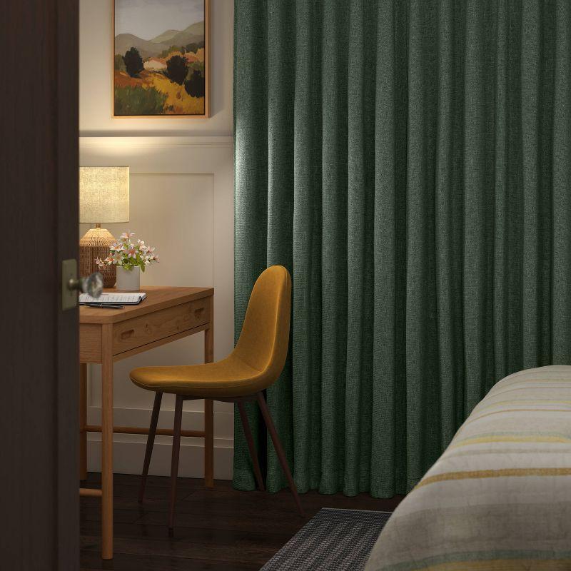 Fern Green Blackout Cotton Polyester Window Curtain Panel