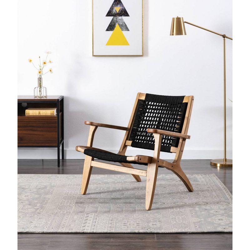 Boraam Harrison Woven Armchair: Modern Twill, Wood Frame, Spot Clean, 300lb Capacity