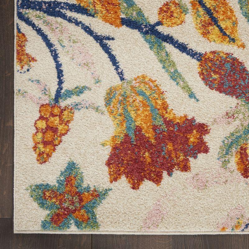 Nourison Allur Botanical Indoor Area Rug Ivory Multicolor 7'10" x 9'10"