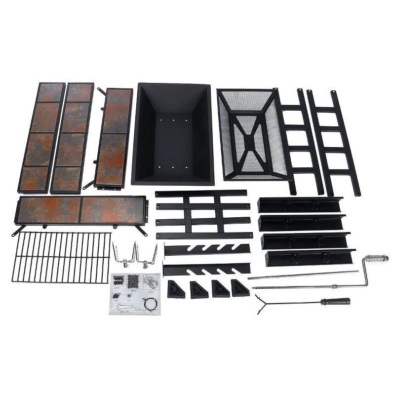 SINGLYFIRE 37 Inch Large Fire Pit with Ceramic Table & BBQ Grill for Backyard Garden