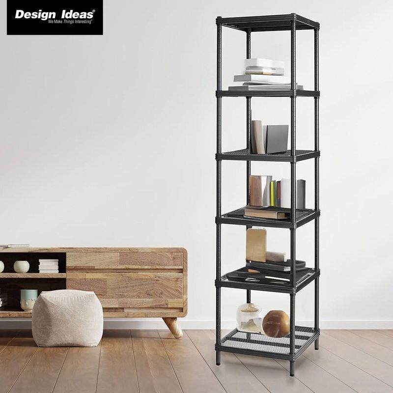 Design Ideas MeshWorks 6 Tier Tower Metal Storage Shelving Unit Rack