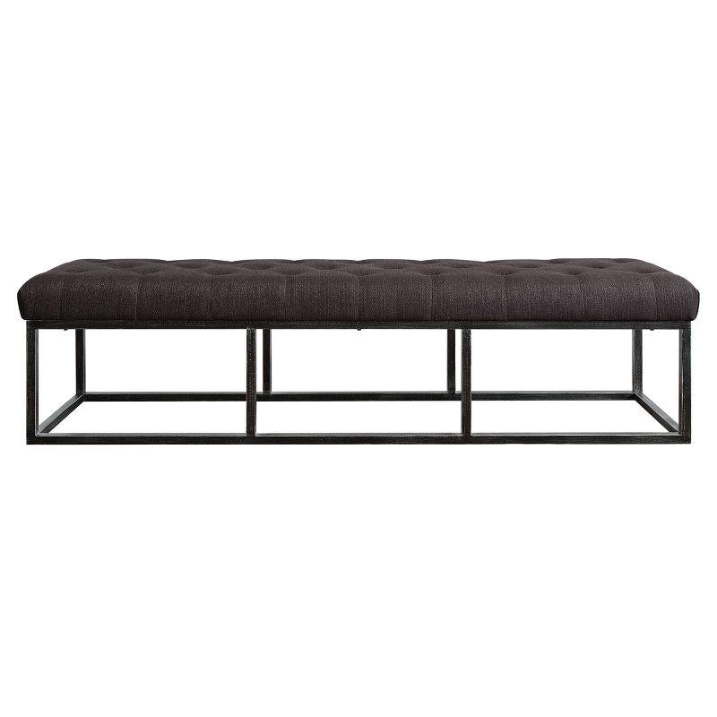 Danes Claire Tufted Bench with Iron Legs, Modern 72.5" Bench for Bedroom or Living Room