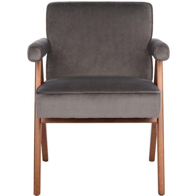Suri Mid Century Arm Chair - ACH4508 - Dark Grey/Walnut - Safavieh