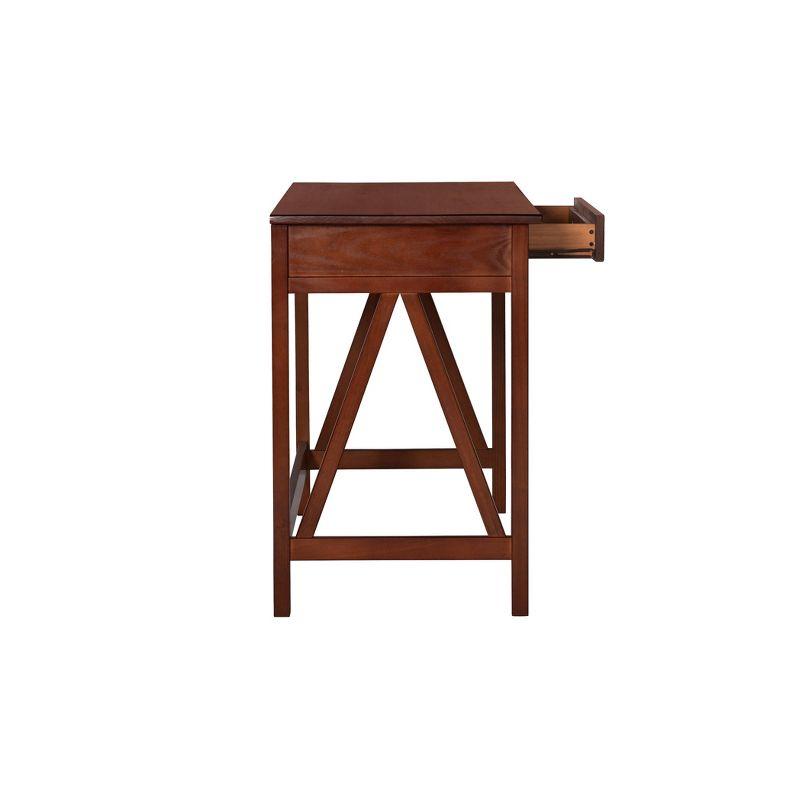 46" Titian Transitional Writing Desk Tobacco - Linon: Home Office Furniture, Pine Frame, Metal Hardware