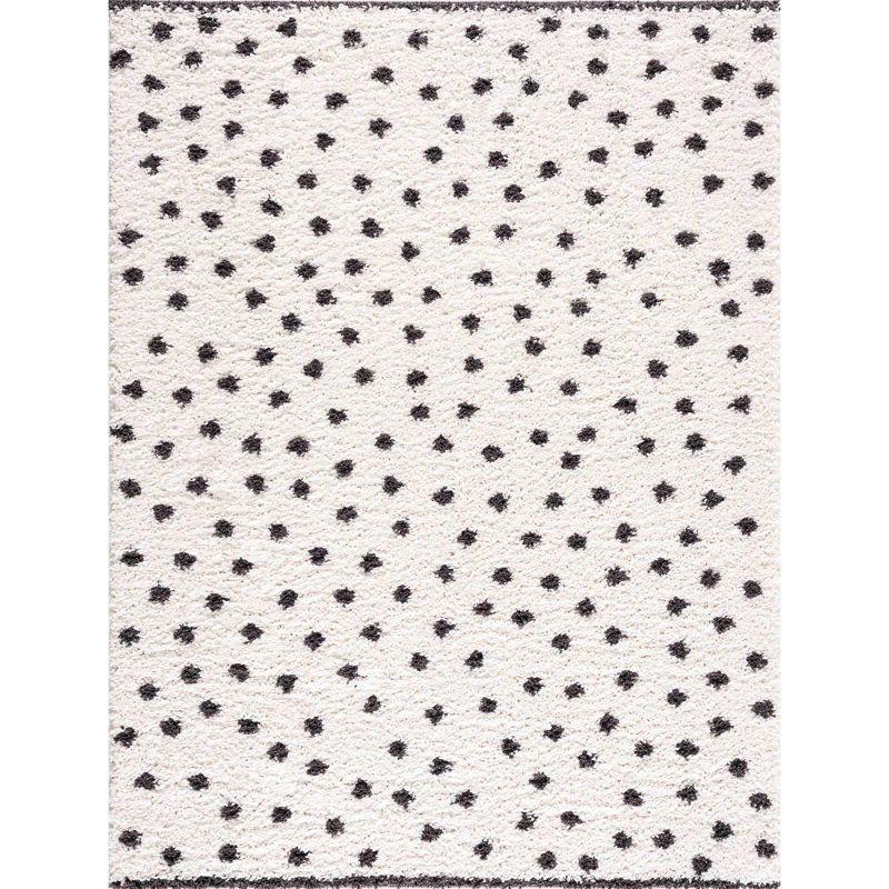 Hauteloom Chaia Dotted Black & White Plush Rug