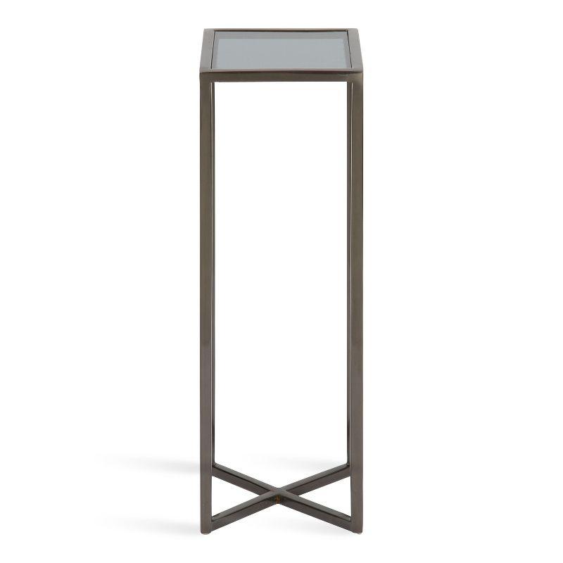 Kate and Laurel Jaspur Square Metal Drink Table, 7x7x21, Pewter