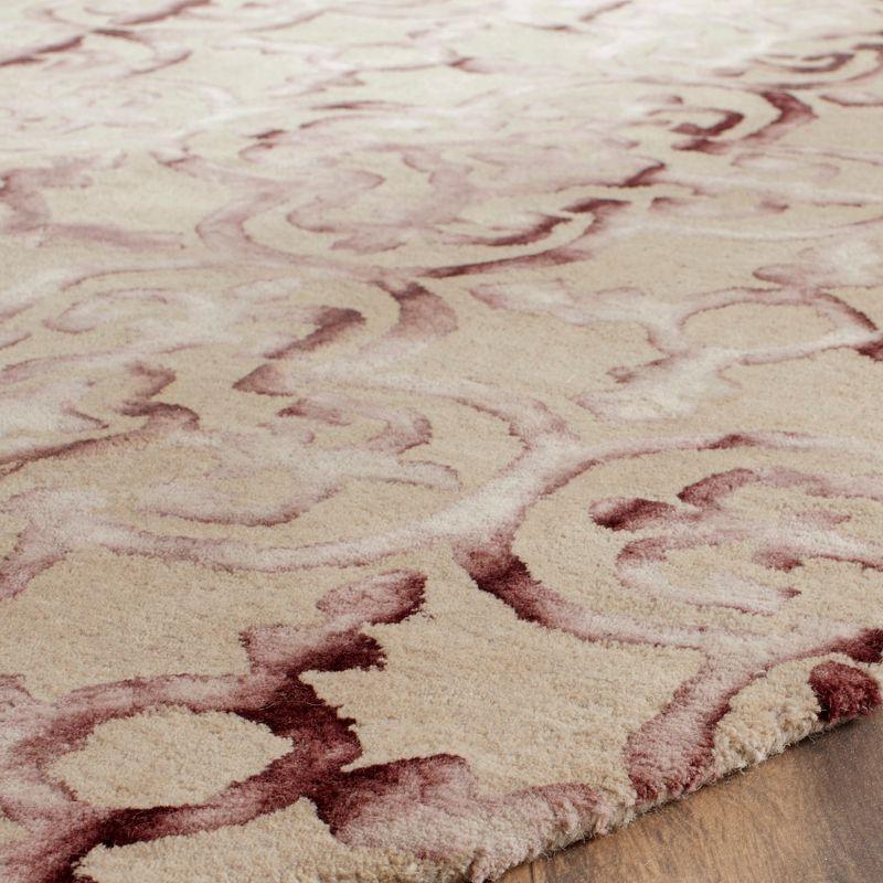 Dip Dye DDY711 Hand Tufted Indoor Area Rug - Beige/Maroon - 7' Round - Safavieh