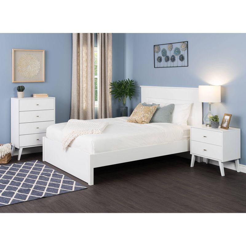 Mid-Century Modern 4 Drawer Chest White - Prepac