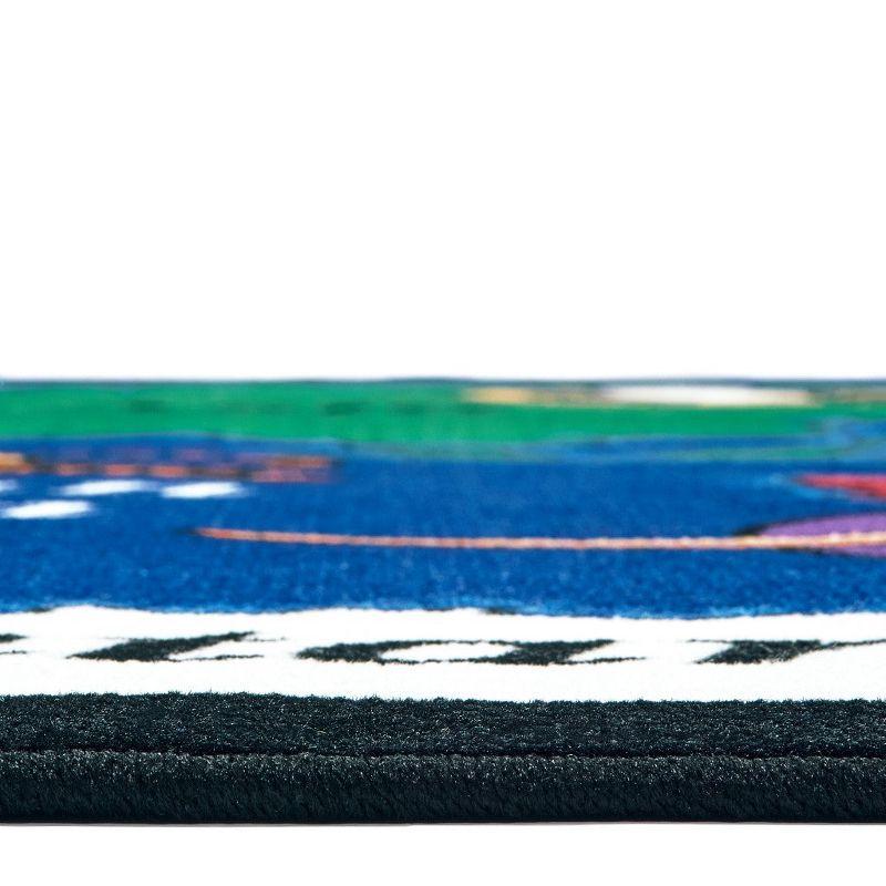 Carpets for Kids World Explorer Geography Map Premium Tufted Blue Area Rug