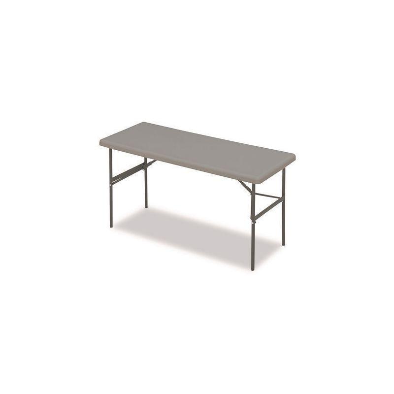 Charcoal Resin and Steel Rectangular Folding Table 60" x 24"