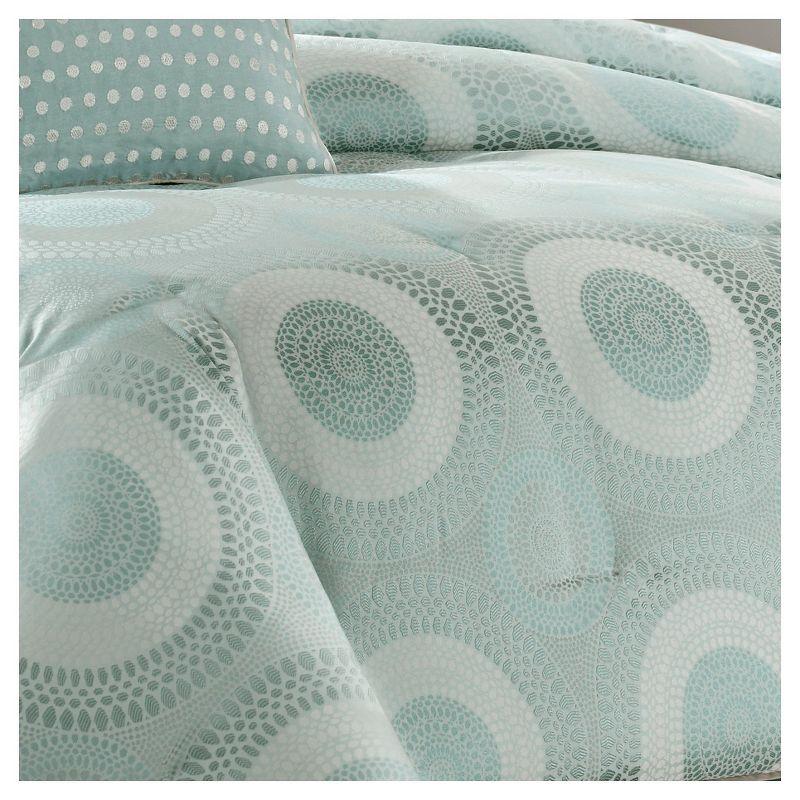 Baxter Blue Jacquard Queen Comforter Set with Geometric Print