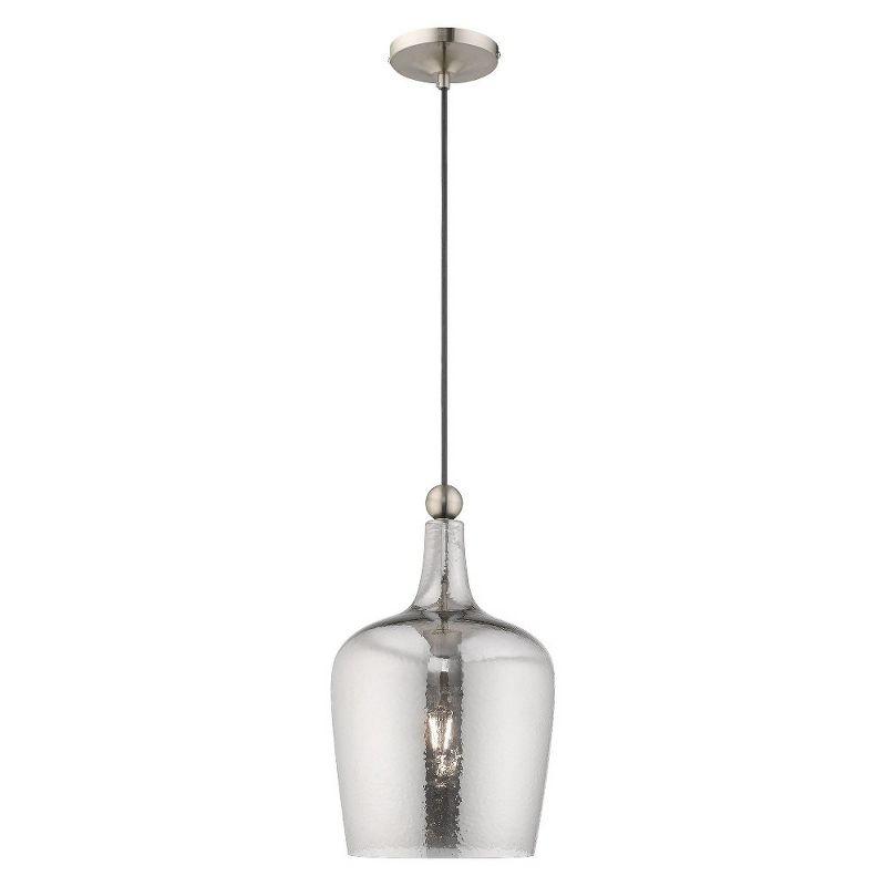 Livex Lighting Art Glass 1 - Light Pendant in  Brushed Nickel