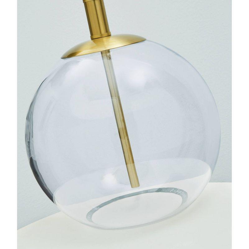 Signature Design by Ashley Samder Table Lamp Clear/Brass: Elegant Lighting for Nightstands, 3-Way Switch