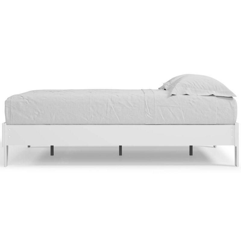 Queen Piperton Platform Bed White - Signature Design by Ashley: Modern Style, No Box Spring Needed
