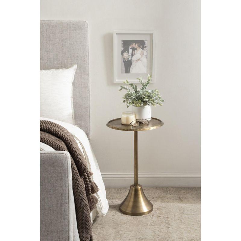 Kate and Laurel Sanzo Round Metal Side Table, 15x15x24, Gold