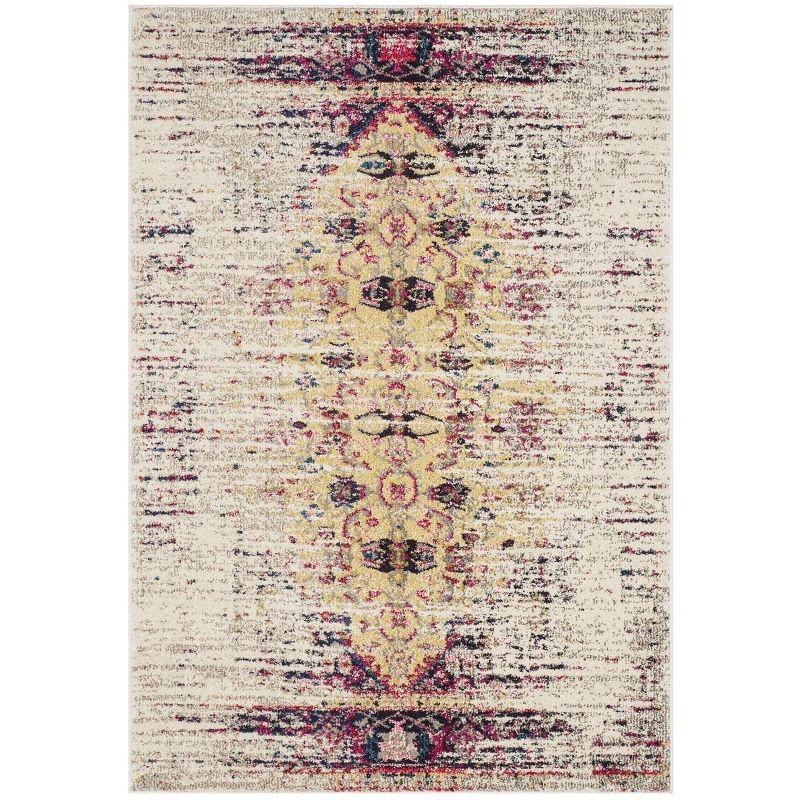 Monaco MNC209 Power Loomed Indoor Area Rug - Ivory/Pink - 4'x5'7" - Safavieh.