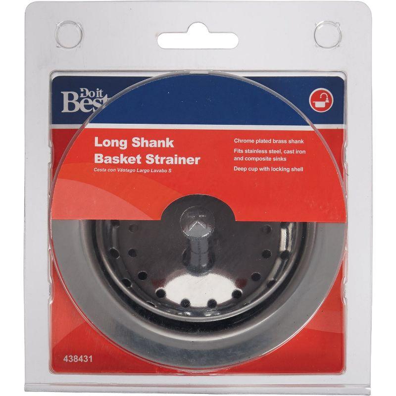 Do it Best  3-1/2 In. Stainless Steel Long Shank Basket Strainer Assembly DIB5412