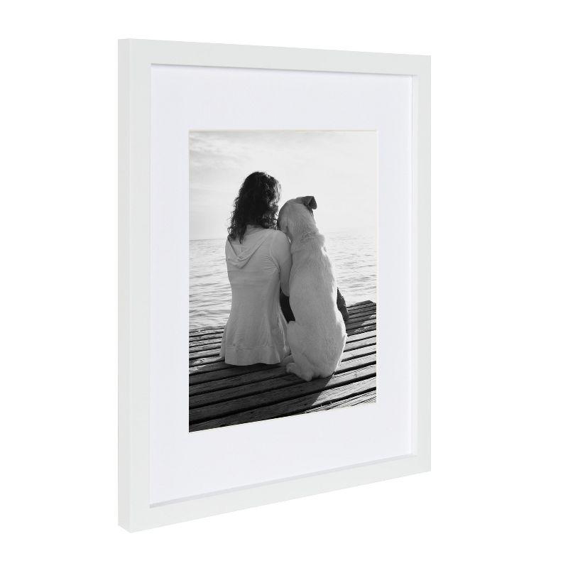 DesignOvation Gallery Rectangle Wood Wall Frame, 11x14 matted to 8x10, White