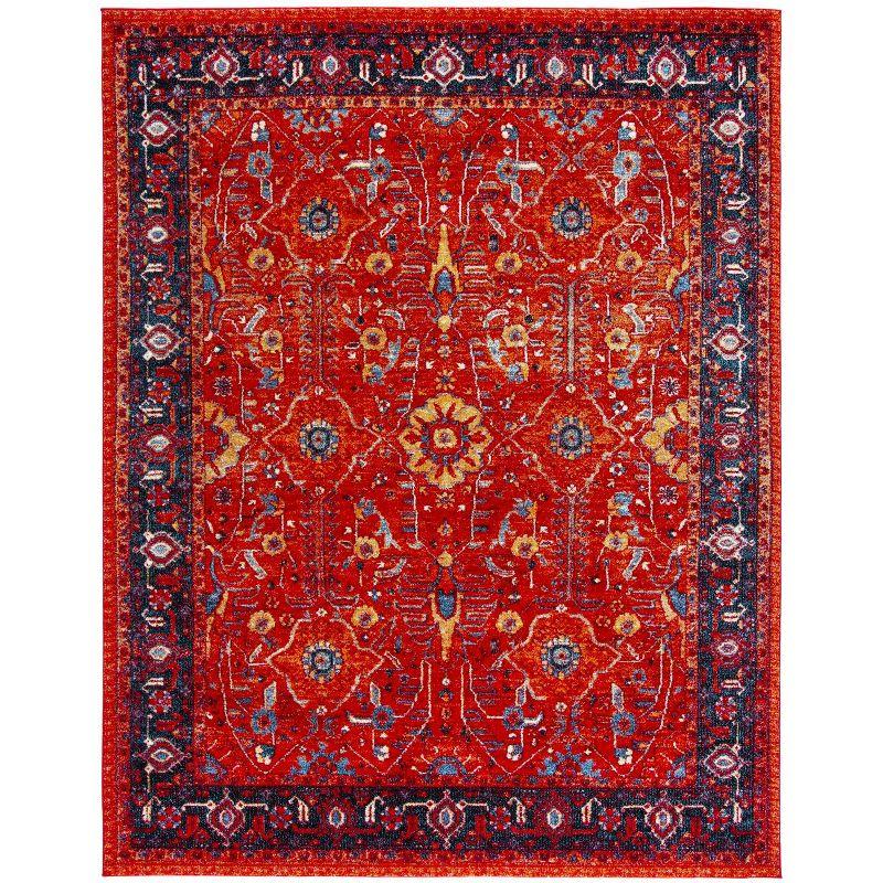 Vintage Hamadan VTH220 Power Loomed Indoor Area Rug - Orange/Navy - 8'x10' - Safavieh