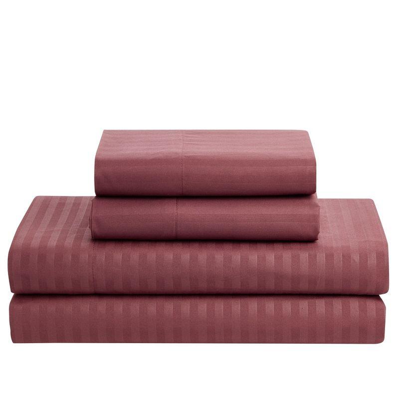 Sweet Home Collection Dobby Stripe Embossed Bed In a Bag Comforter Set