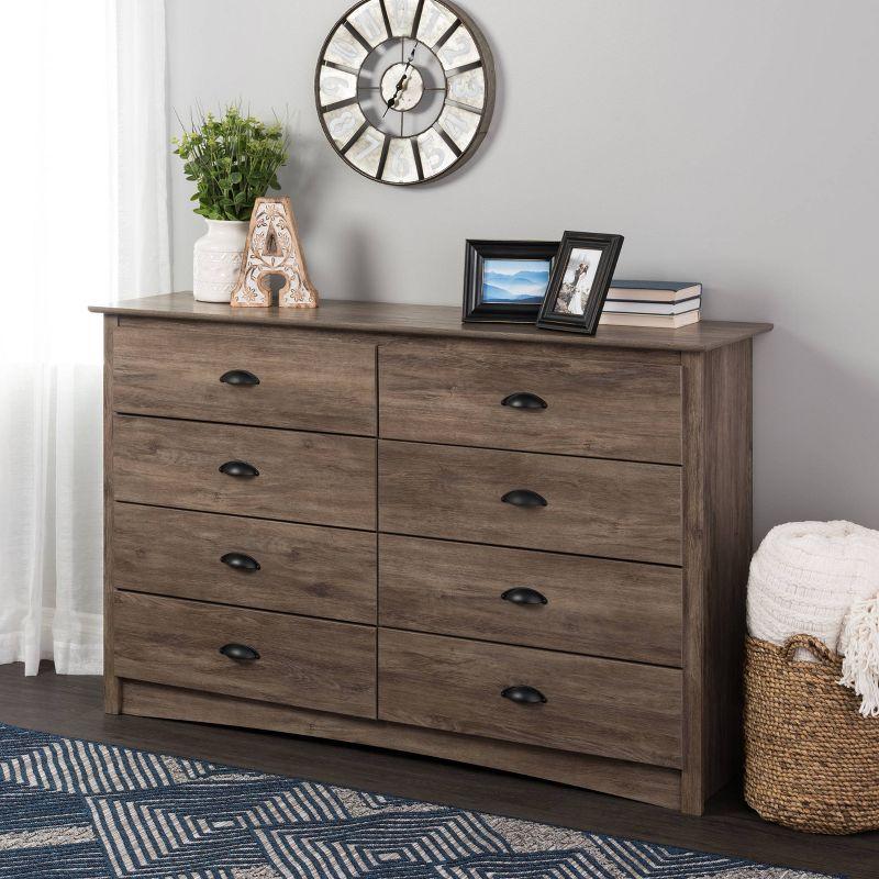 Drifted Gray Double 8-Drawer Coastal Dresser