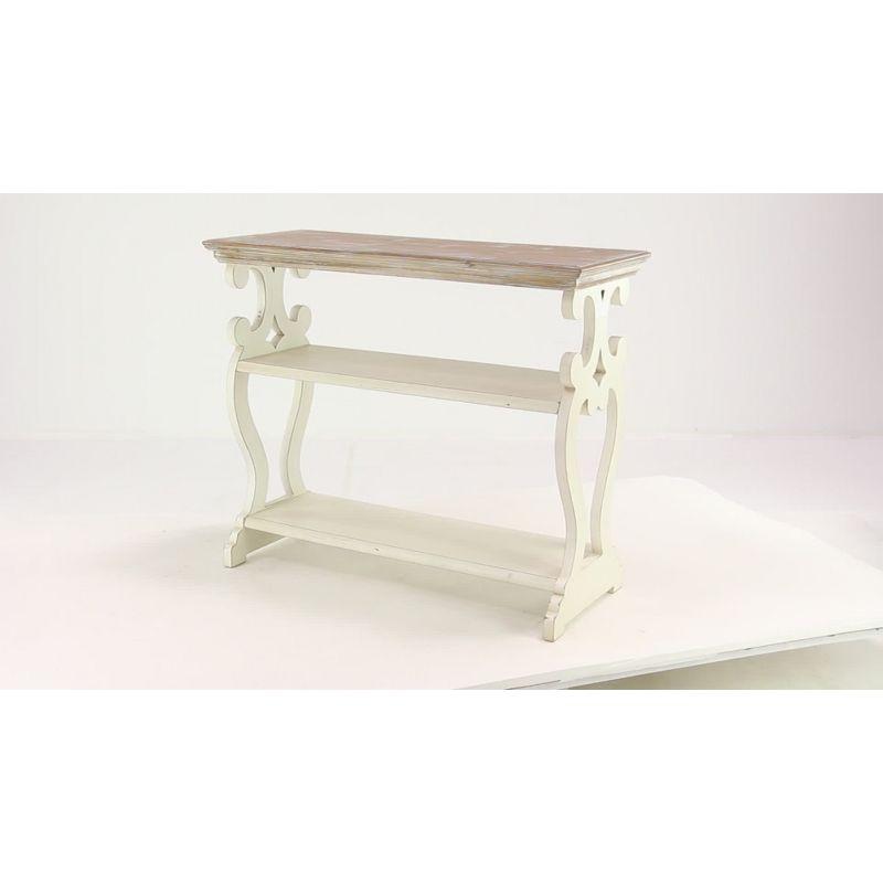 Farmhouse Wood Console Table Off White - Olivia & May: 2-Shelf Design, Tall Profile