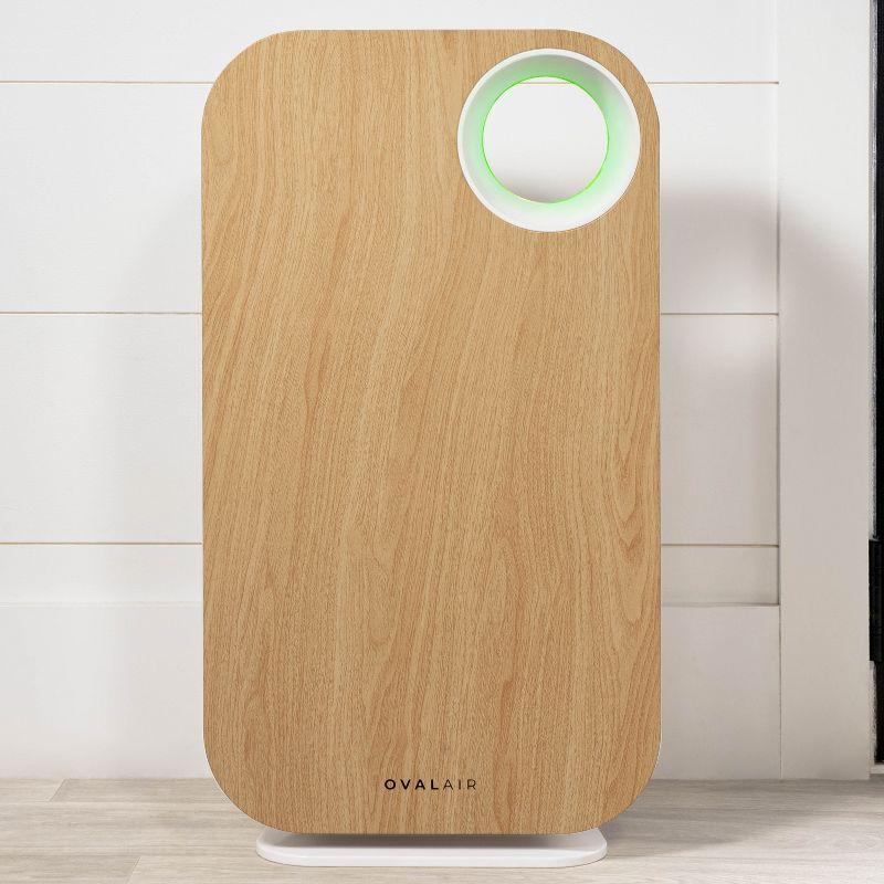 OVAL AIR OVAL AIR 3-Stage H13 True HEPA 5-in-1 Air Purifier reduces Allergies, Asthma, Pets, Odor, Smoke