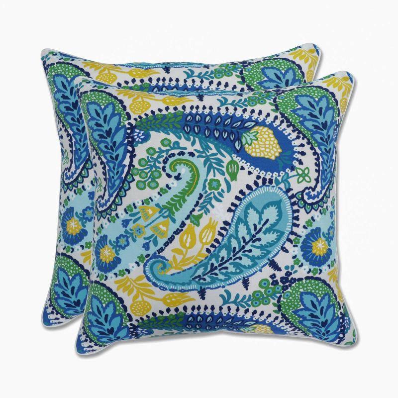 Pillow Perfect Paisley Indoor/Outdoor Throw Pillow (Set of 2)