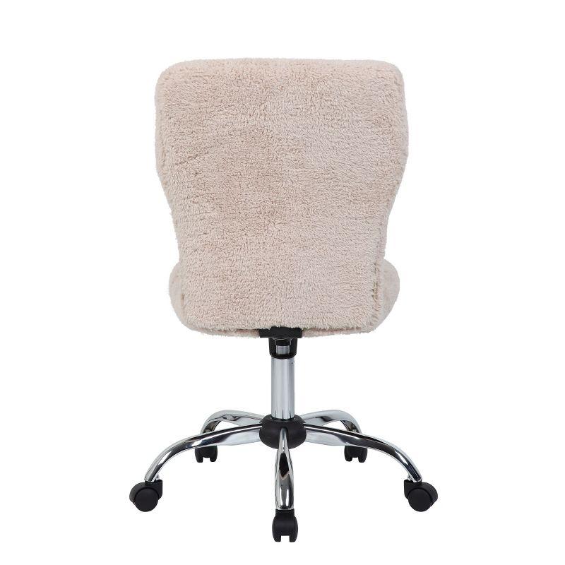 Sleek Cream Armless Task Chair with Microfiber Cushion