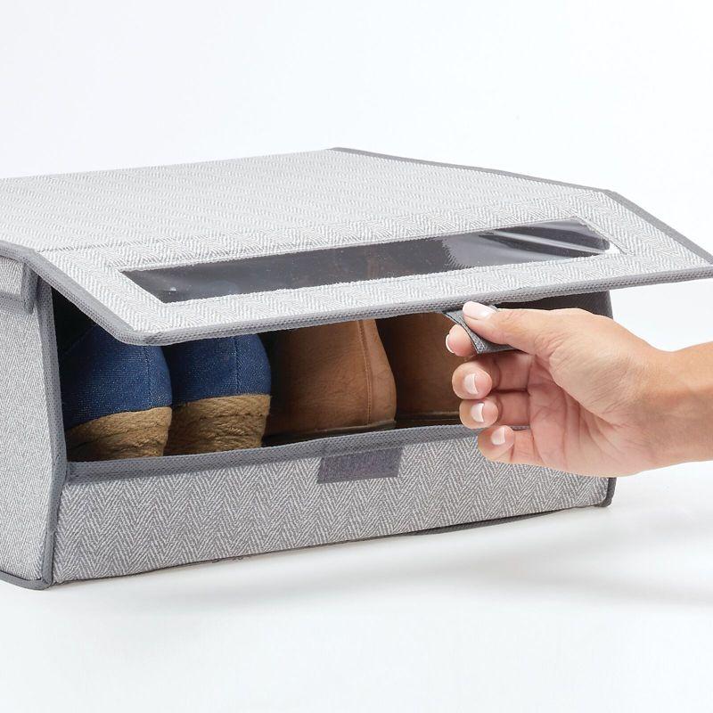 mDesign Large Fabric Closet Shoe Storage Box