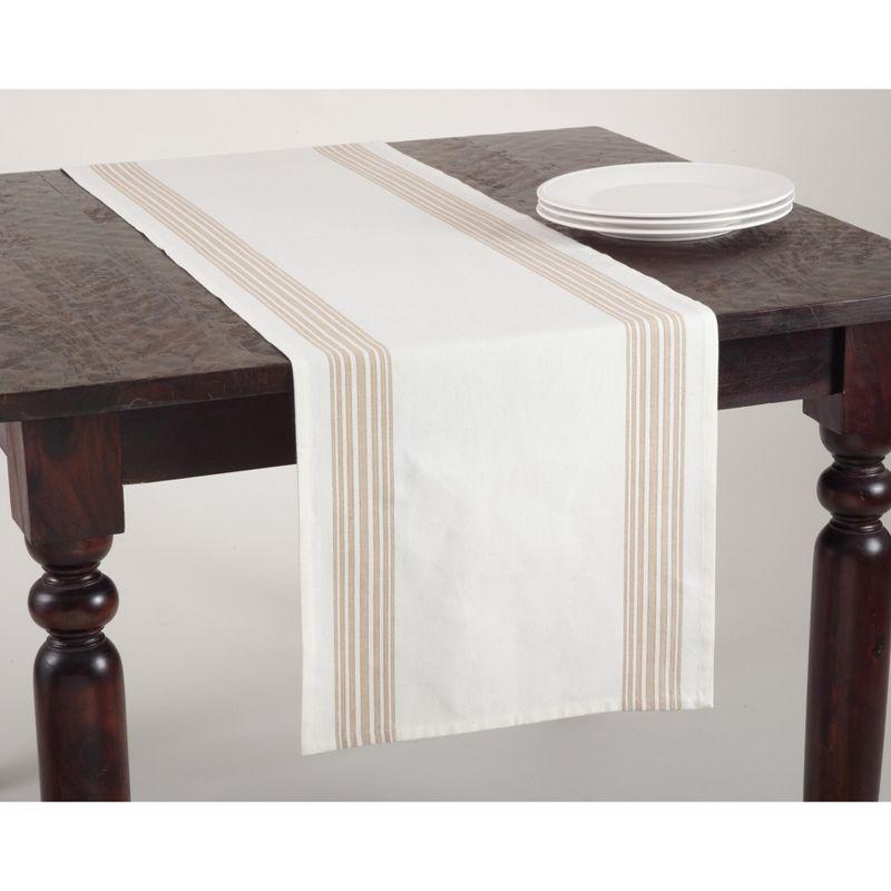 Saro Lifestyle Classic Stripes Cotton Table Runner